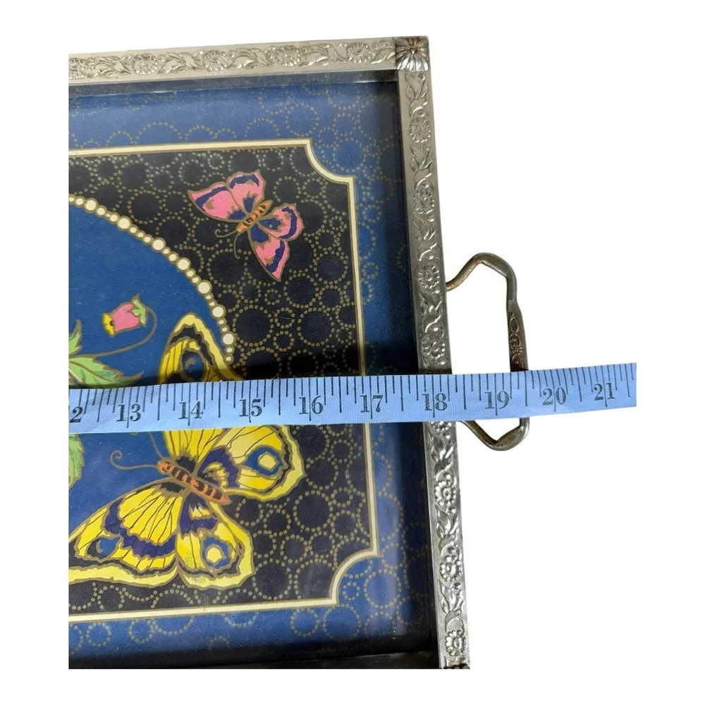 Butterfly and Silver‎ Serving Tray